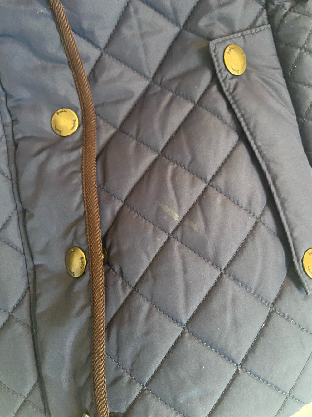 Boden Quilted Navy Diamond-Pattern Jacket - Picture 3 of 5